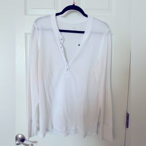White XL Aerie Henley Top